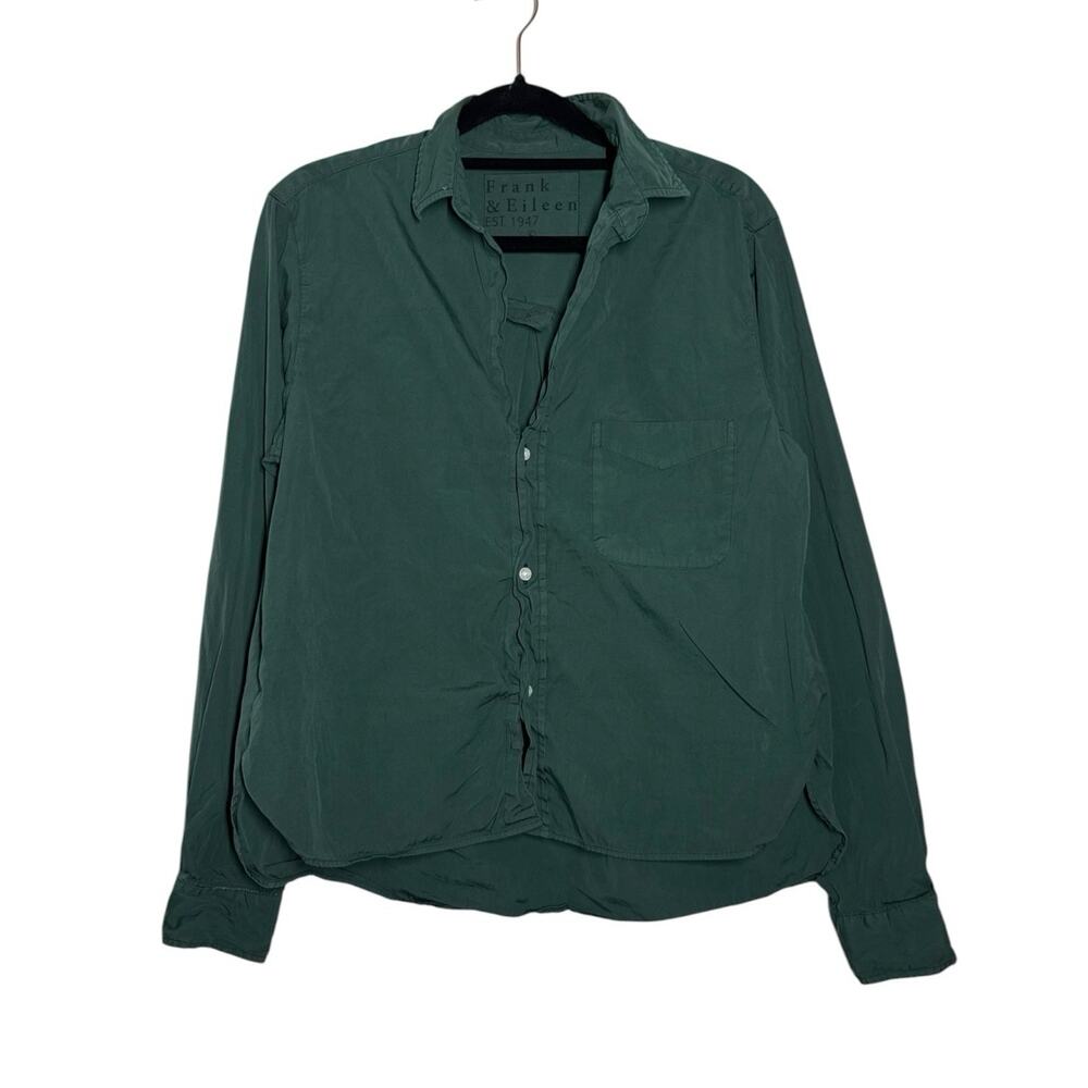 Frank And Eileen Rare Dark Green Cotton Silvio Untuckable Button Up Shirt Small